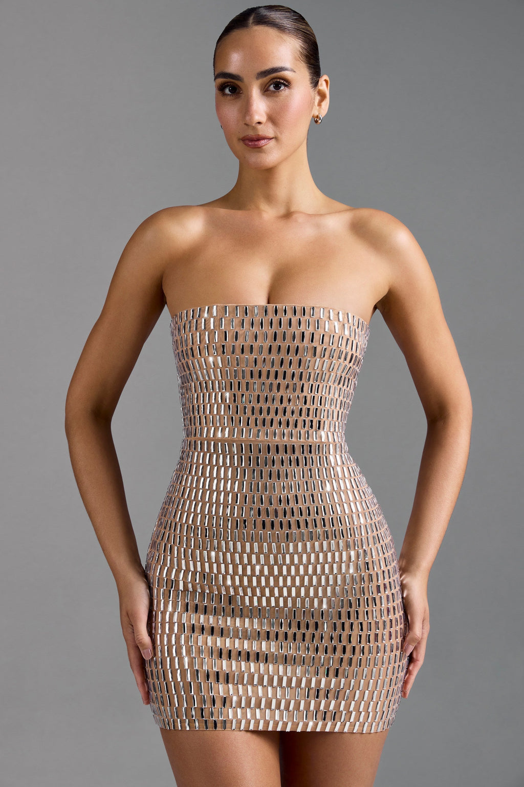 Daryne Bandeau İşlemeli Mini Elbise